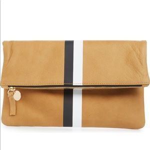 Clare V. Center stripe fold over clutch